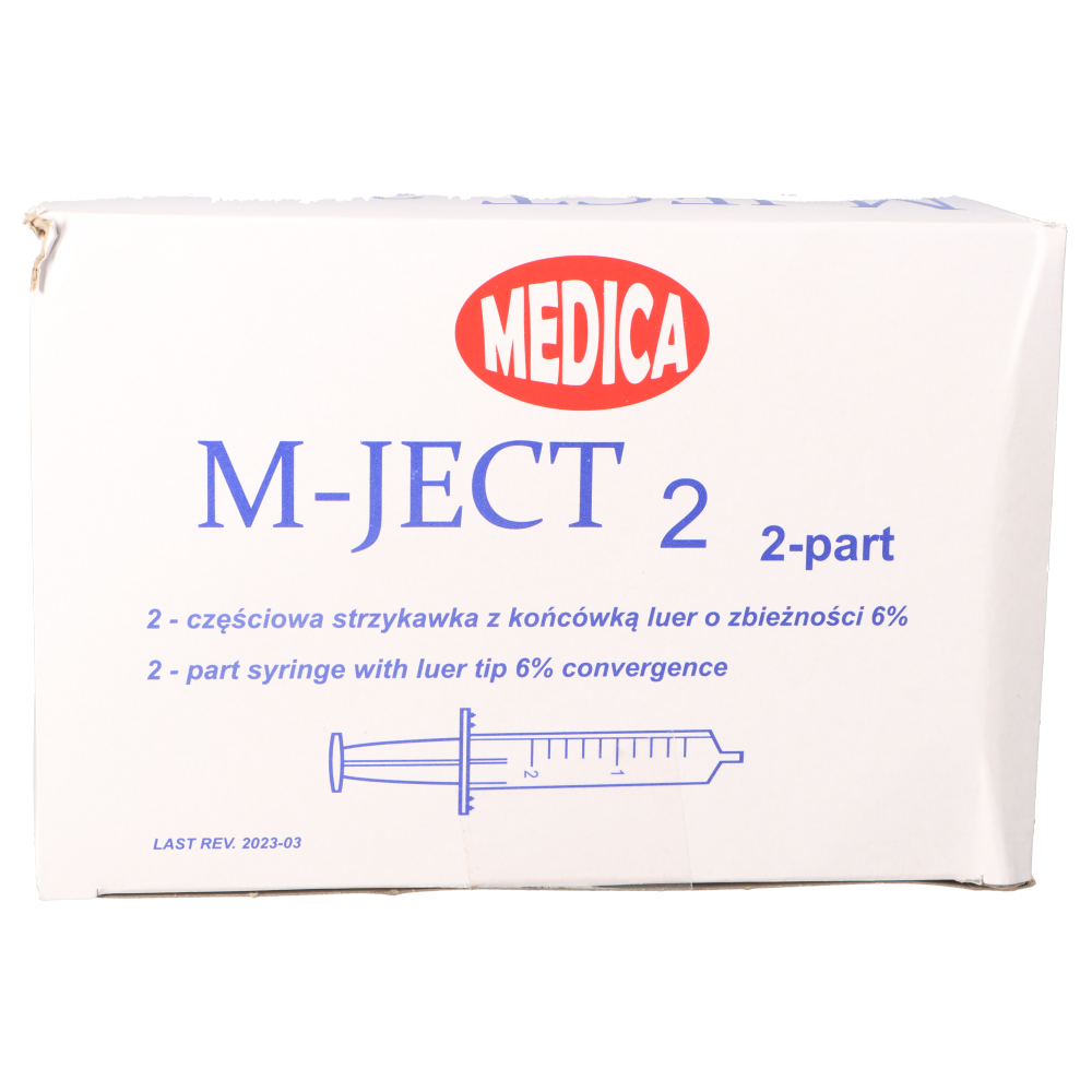 Strzykawka 2-częściowa 2ml M-JECT Luer (100szt./opak.) - obrazek 3
